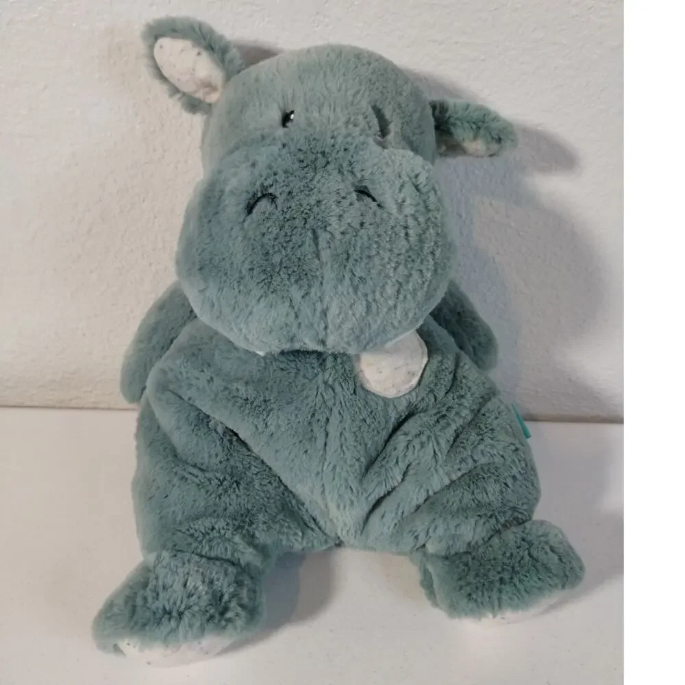 GUND Baby Oh So Snuggly Hippo Hippopotamus Large Plush Stuffed Animal Teal 12.5
